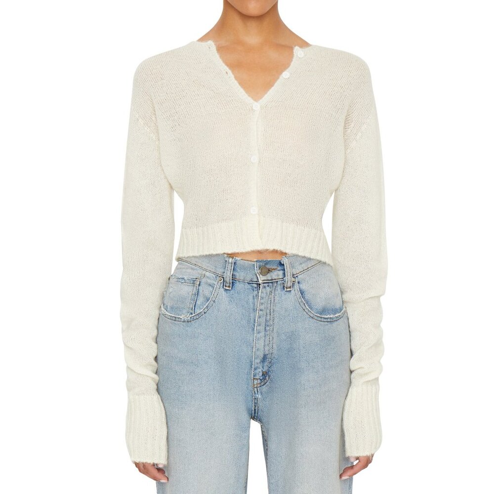 DANIELLE GUIZIO MOHAIR RIBBED CARDIGAN